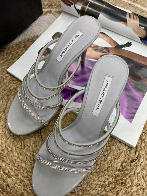 Crystal Embellished Strappy High Heel